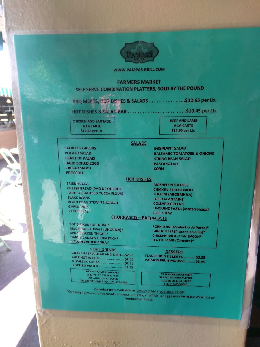 Pampas Grill Menu - Image 3